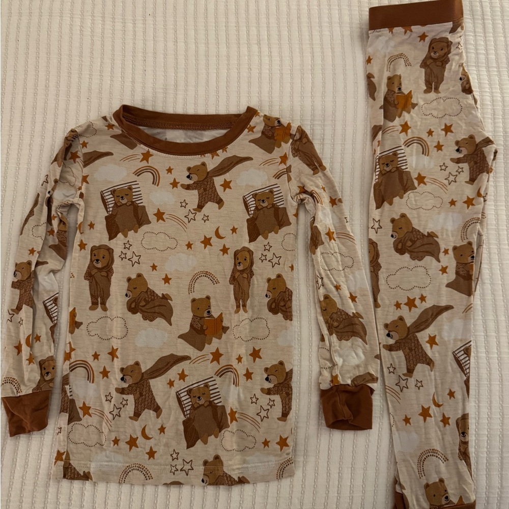Little Sleepies Brown and Cream Bear Pajama Set - 3T